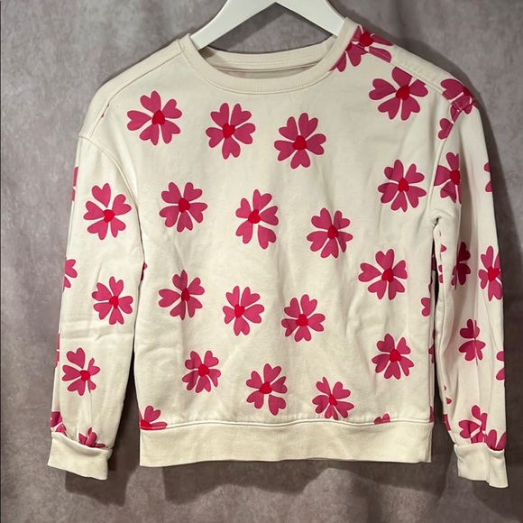 Cat & Jack Cream Floral Print Sweatshirt size large - Picture 1 of 3